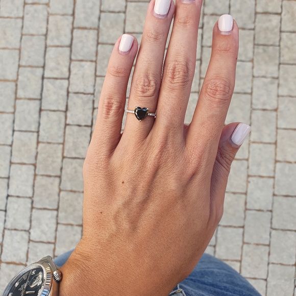 Black Heart Diamond Hidden Halo Engagement Ring 14K Rose Gold 2.22 TCW - Picture 1 of 10